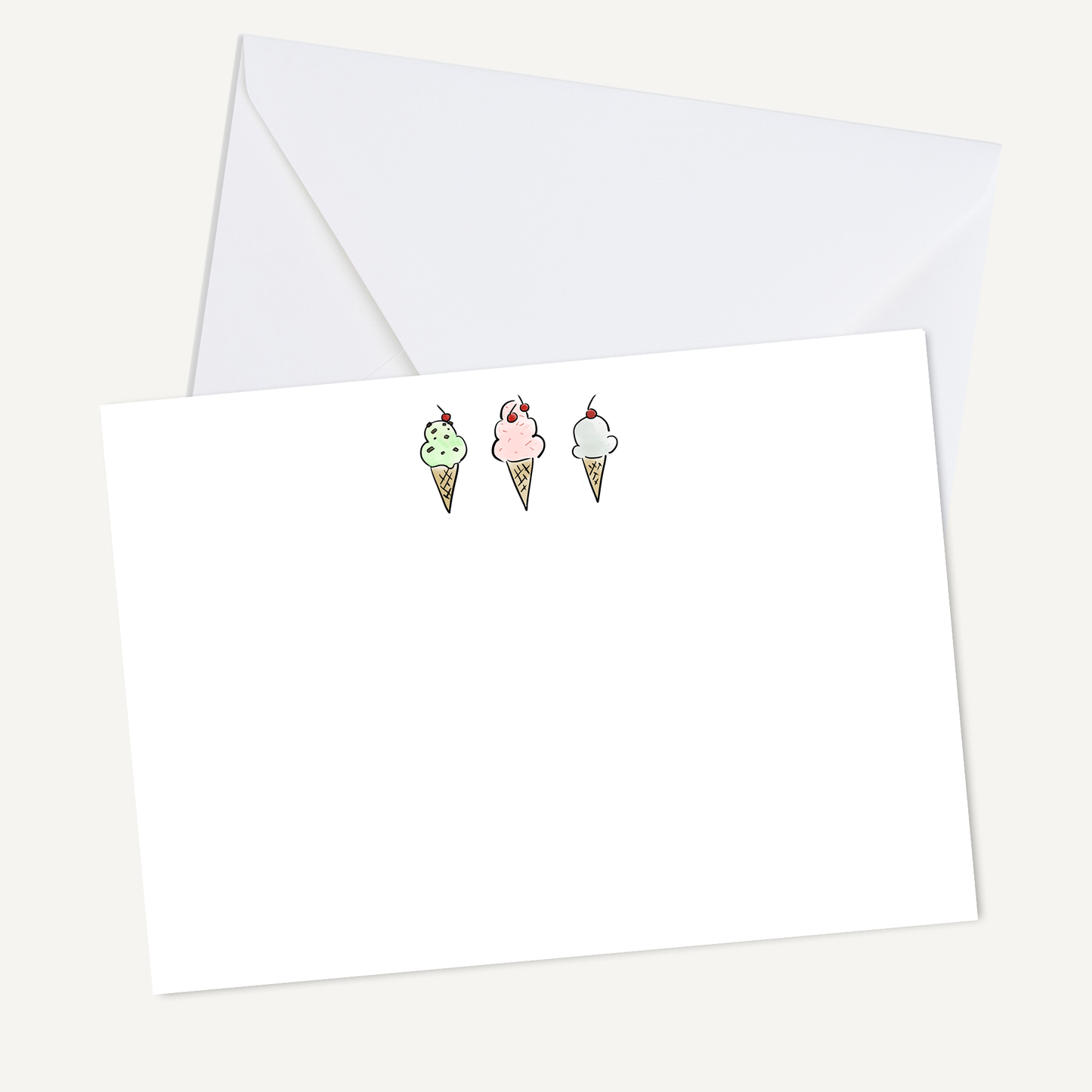 Ice Cream Trio Flat Card Set