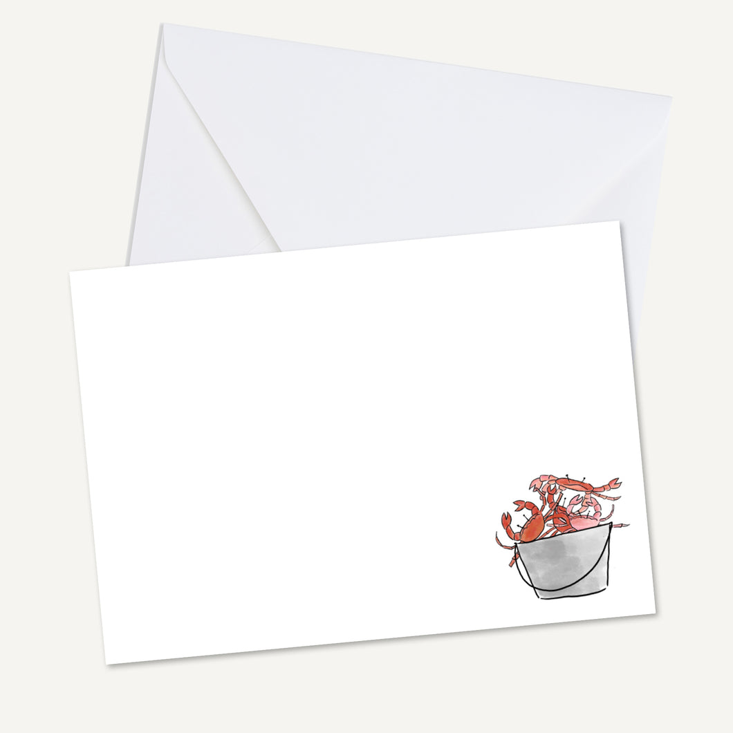 Crab Bucket Note Card Set