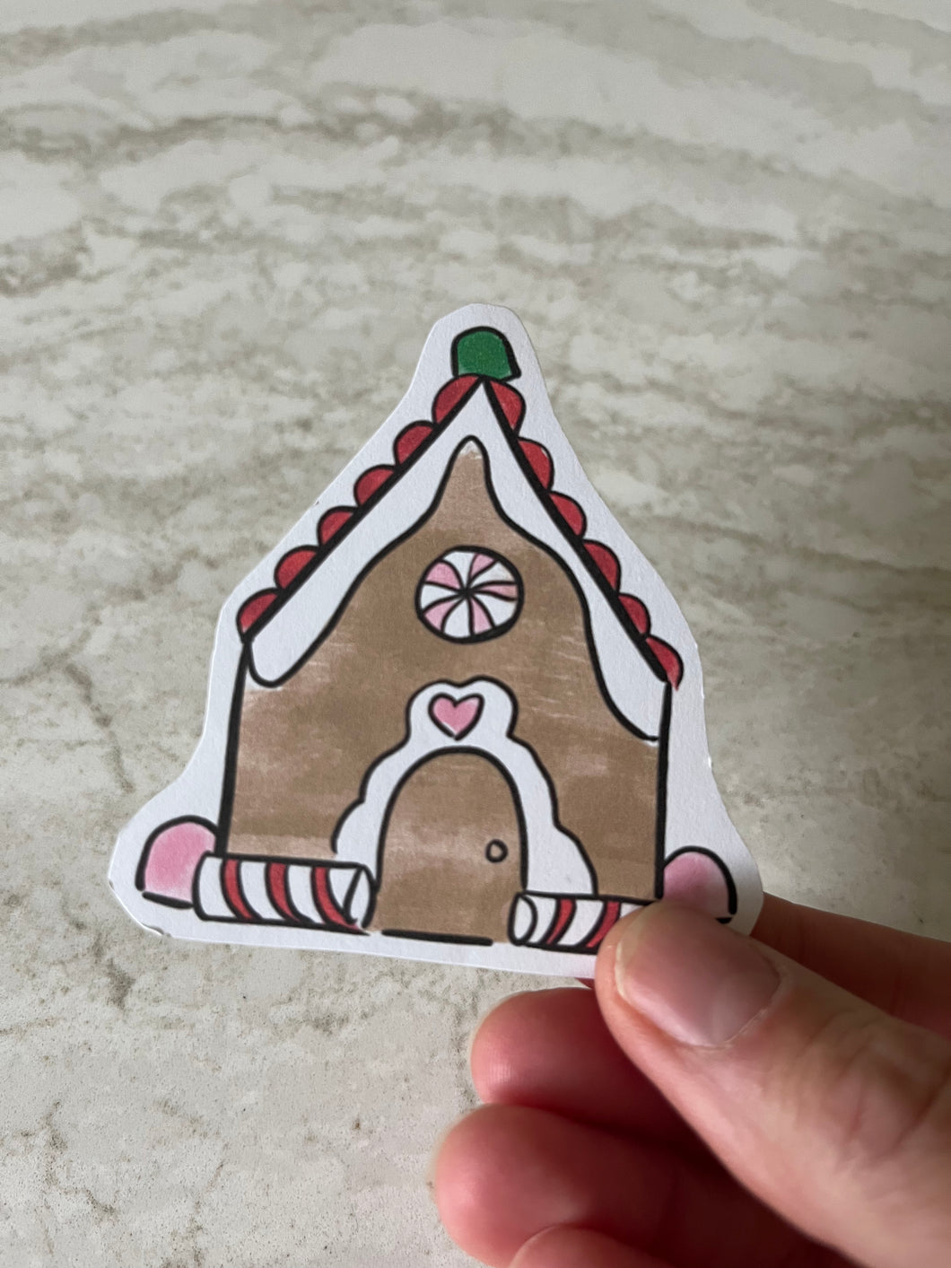 Heart Gingerbread House Sticker