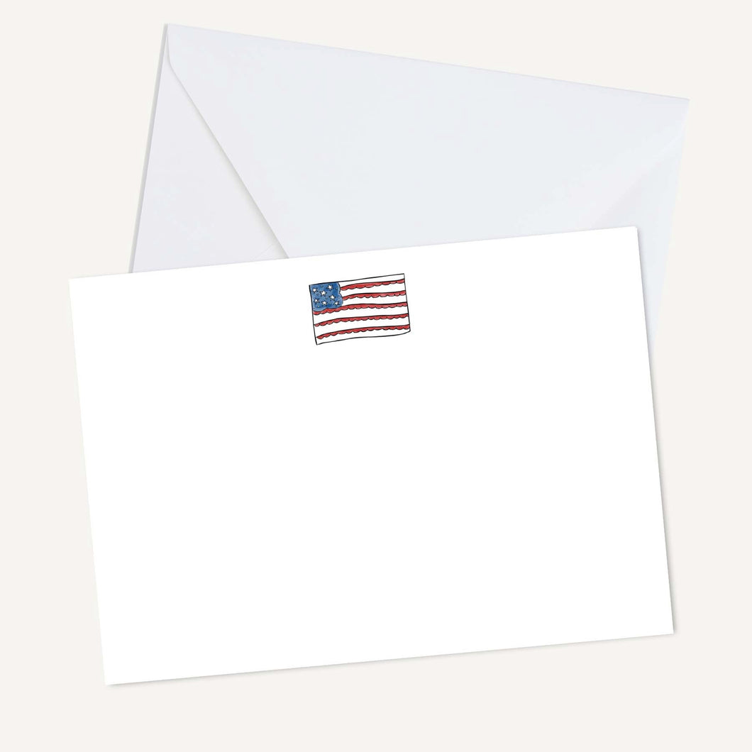Scalloped Flag Note Card Set