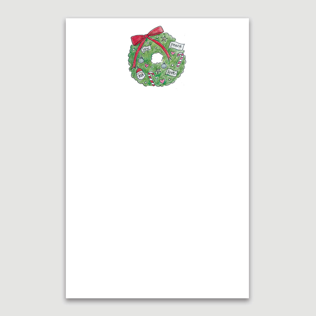 Write your holiday to-do's with this collection of an adorable Christmas-themed wreath.