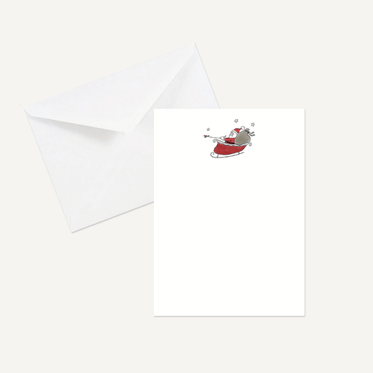 Santa Sleigh Note Card Set
