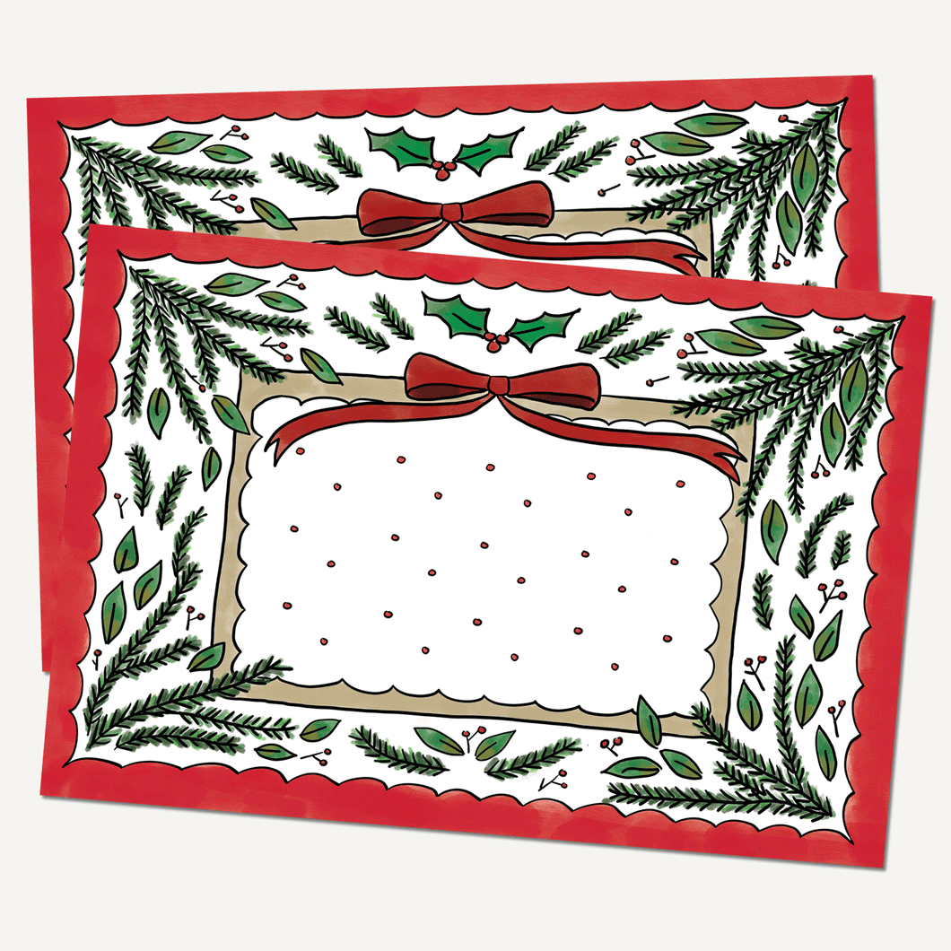 Best Seller! Bow + Greens Paper Placemat Pad