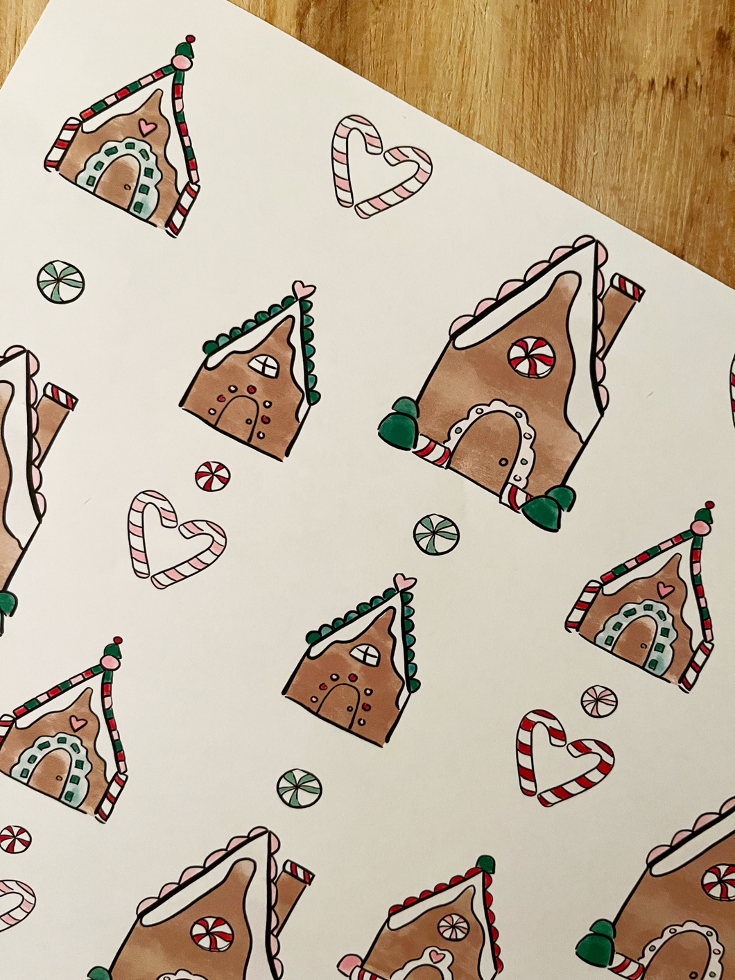 Gingerbread Houses Gift Wrap